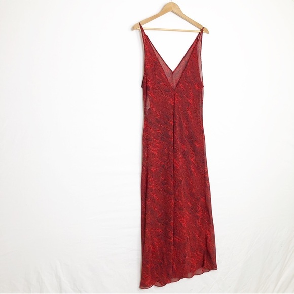 Victoria’s Secret red printed sheer Maxi slip dress - Picture 6 of 10